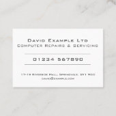 Fett & löschen von Computerreparaturen und Service Visitenkarte (Rückseite)