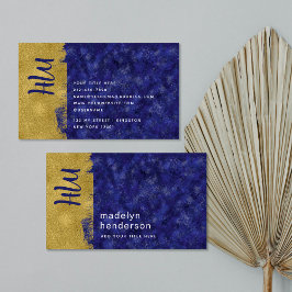 Fett Luxus Saphire Gold Brush Monogram Visitenkarte