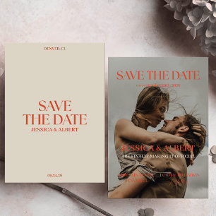 Fett Magazine Thema Retro Orange Verbrannt Hochzei Save The Date