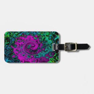 Fett Magenta Abstract Groovy Flüssigkeitskunst-Wir Gepäckanhänger