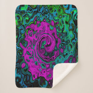 Fett Magenta Abstract Groovy Flüssigkeitskunst-Wir Sherpadecke