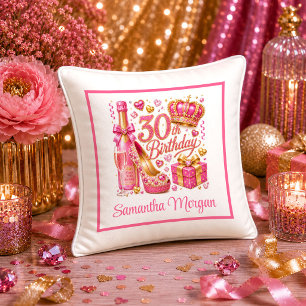 Fett Magenta Gold Glitter 30. Geburtstag Kissen