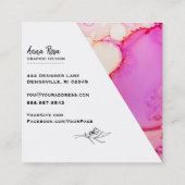 *~* Fett Marmor Abstrakte Bio Wasserfarbe Quadratische Visitenkarte (Rückseite)