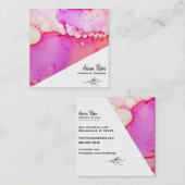 *~* Fett Marmor Abstrakte Bio Wasserfarbe Quadratische Visitenkarte (Vorne/Hinten)