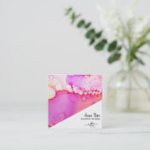 *~* Fett Marmor Abstrakte Bio Wasserfarbe Quadratische Visitenkarte (Stehend Vorderseite)