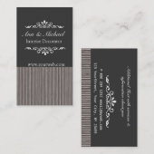 Fett Maskulinarisches Streifenmuster Schwarz & Gra Visitenkarte (Vorne/Hinten)