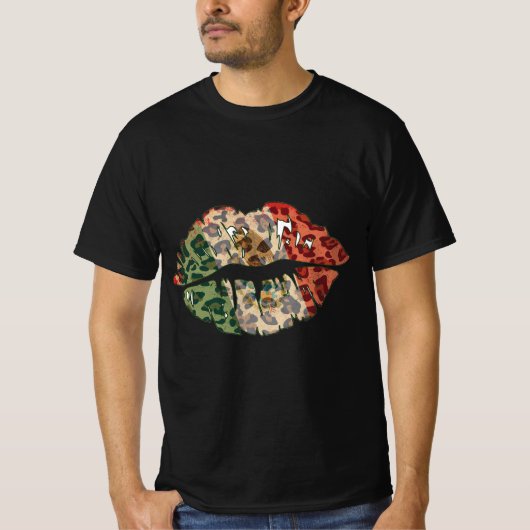 Fett mexikanisches Flag Lips Design T-Shirt (Vorderseite)