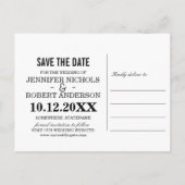 Fett Minimal Modern BLACK SAVE THE DATE Ankündigungspostkarte (Rückseite)