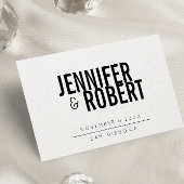 Fett Minimal Modern BLACK SAVE THE DATE Ankündigungspostkarte