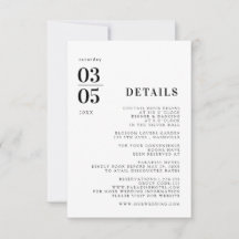 Fett Minimal Trending Wedding Details Card