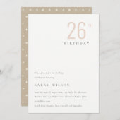 Fett minimaler Dusky Blush jedes Alter Geburtstag Dankeskarte (Vorne/Hinten)