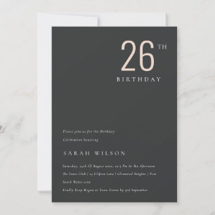 Fett minimaler Schwarz Blush jedes Alter Geburtsta Dankeskarte