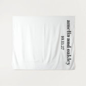 Fett minimaler Schwarz-weißer Hochzeitsbacken Wandteppich (Vorderseite (Horizontal))