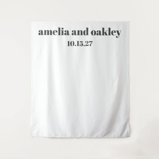 Fett minimaler Schwarz-weißer Hochzeitsbacken Wandteppich (Vorderseite)