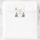 Fett minimalistisch goldschwarz warme Wünsche Weih Quadratischer Aufkleber (Tasche)