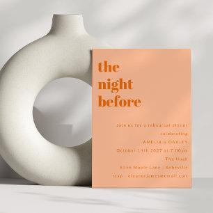 Fett Minimalistisch Peach Einfaches Probe Einladung