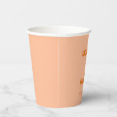 Fett Minimalistisch Peach Orange Retro Custom Wedd Pappbecher (Rechts)