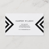 Fett Minimalistisch Weiß und Schwarz Geometrisch Visitenkarte (Rückseite)
