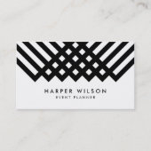 Fett Minimalistisch Weiß und Schwarz Geometrisch Visitenkarte (Vorderseite)