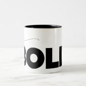 Fett minimalistische benutzerdefinierte Hintergrun Zweifarbige Tasse (Mittel)