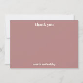 Fett Minimalistische Dusty Rose Retro Custom Weddi Dankeskarte (Vorderseite)