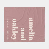 Fett Minimalistische Dusty Rose Retro Custom Weddi Fleecedecke (Vorderseite (Horizontal))