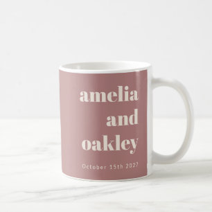 Fett Minimalistische Dusty Rose Retro Custom Weddi Kaffeetasse