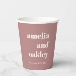 Fett Minimalistische Dusty Rose Retro Custom Weddi Pappbecher