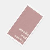 Fett Minimalistische Dusty Rose Retro Custom Weddi Serviette (Ecke)