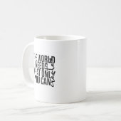 Fett Minimalistische Empowerment von Schwarz-Text Kaffeetasse (Vorderseite Links)