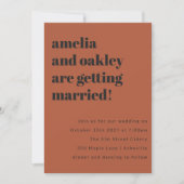 Fett Minimalistische Rost Black Retro Einfache Hoc Einladung (Vorderseite)