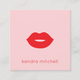 Fett Minimalistische Rot-Lippen-Logos Makeust Arti Quadratische Visitenkarte