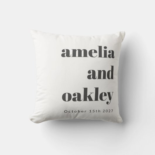 Fett Minimalistische Schwarz-weiße Retro Custom We Kissen (Vorderseite)