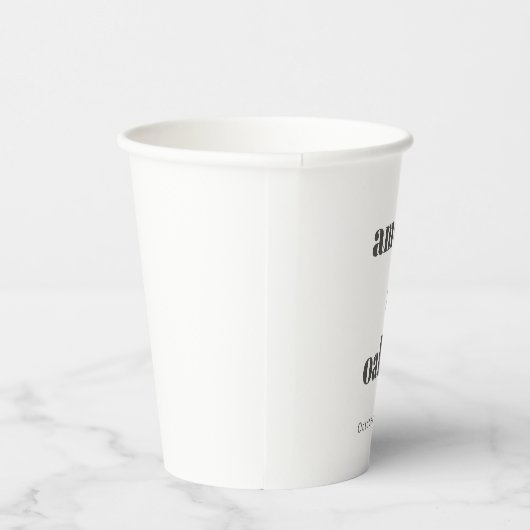 Fett Minimalistische Schwarz-weiße Retro Custom We Pappbecher (Rechts)