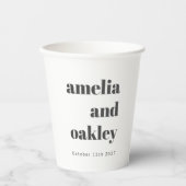 Fett Minimalistische Schwarz-weiße Retro Custom We Pappbecher (Vorderseite)