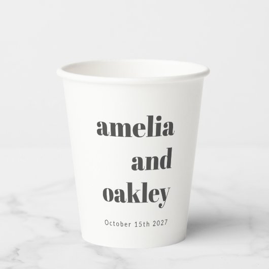Fett Minimalistische Schwarz-weiße Retro Custom We Pappbecher (Vorderseite)