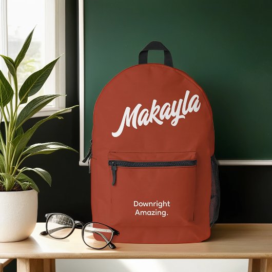 Fett Minimalistische Typografie Bedruckter Rucksack