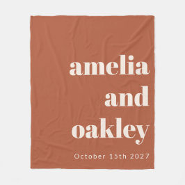 Fett Minimalistischer Rostfall Retro Custom Weddin Fleecedecke