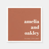 Fett Minimalistischer Rostfall Retro Custom Weddin Serviette (Vorderseite)