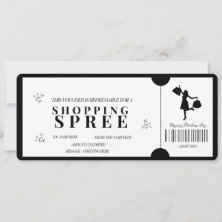 Fett Minimalistischer Shopping Spree Voucher Einladung