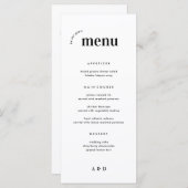 Fett Minimalistisches Hochzeitmenü und Bar Menu Menükarte (Vorne/Hinten)