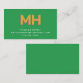 Fett Minimalistisches Retro-Grün Visitenkarte (Vorne/Hinten)