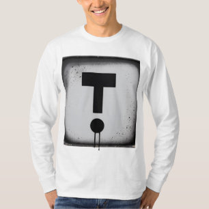 Fett Minimalistisches "T" mit Tropfen-Effekt T-Shirt