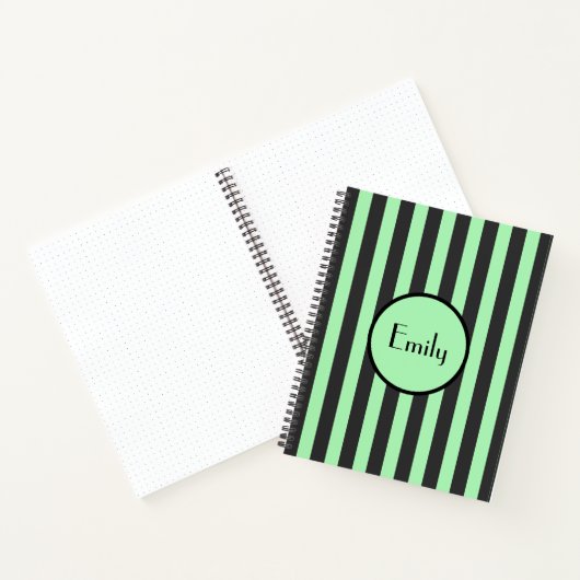 Fett Minze Grün & Black Stripe Bullet Journal Notizblock (Innenseite)