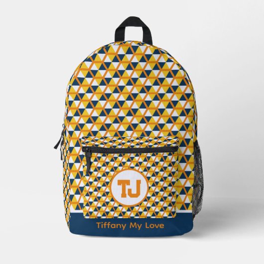 Fett Mit Monogramm Backpack für Kleinkinder Bedruckter Rucksack (Vorderseite)