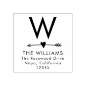 Fett Mit Monogramm Rücksendeadresse Holz Briefmark Gummistempel (Prägung)