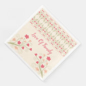 Fett mit rosa Pfirsich und grün Serviette (Ecke)