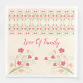 Fett mit rosa Pfirsich und grün Serviette (Vorderseite)