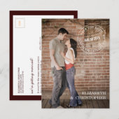 Fett Mod Vertikales Foto Save the Date Postkarte (Vorne/Hinten)