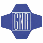 Fett Modern 3 Initialen Monogramm | Blau weiß Fußball (Flach)